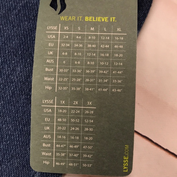 Lysse Boyfriend Denim Leggings Mid Wash Small New - Picture 7 of 8